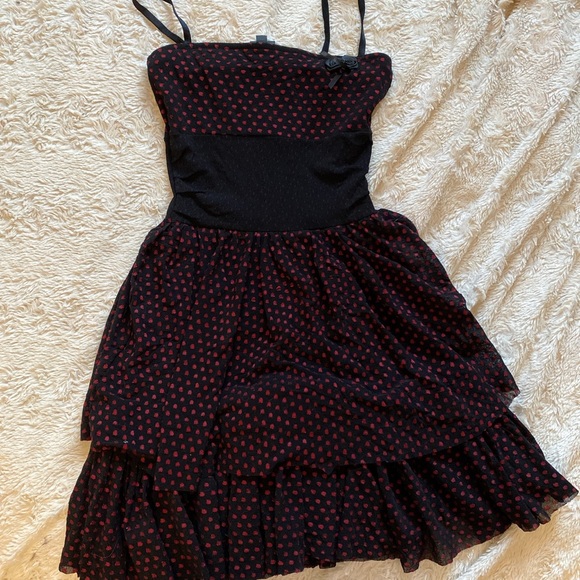 BNWOT goth-inspired polka dot dress - Picture 2 of 4